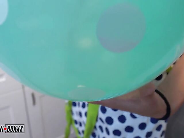 POV fantasy and balloon popping in the kitchen with Artemisia Love
