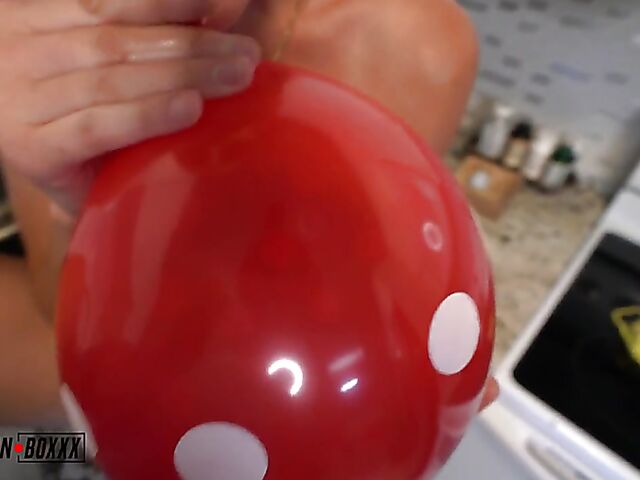 POV fantasy and balloon popping in the kitchen with Artemisia Love