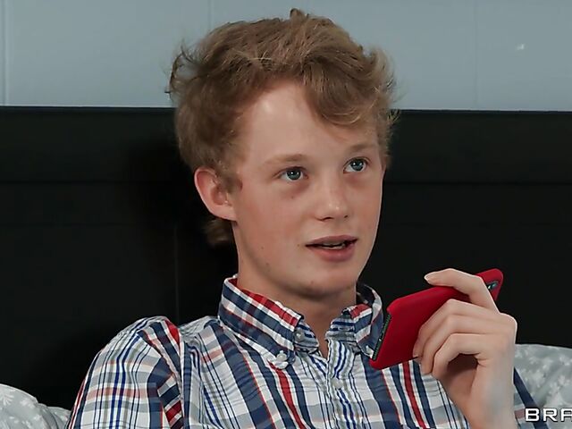 Ebony teen Michelle Anderson helps young pillow humper Jimmy Michaels