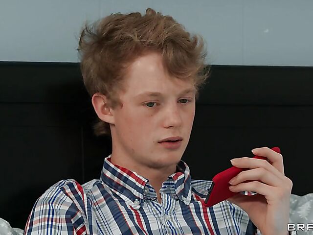 Ebony teen Michelle Anderson helps young pillow humper Jimmy Michaels