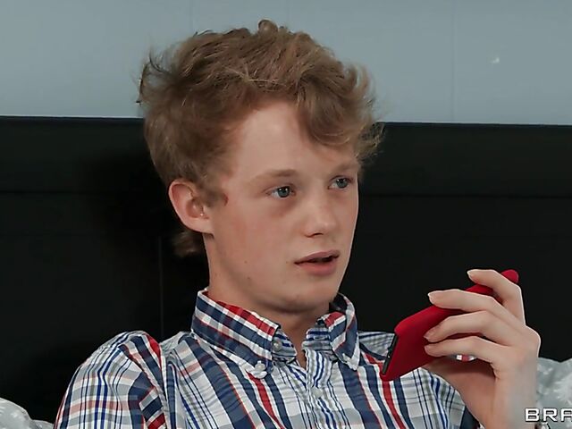 Ebony teen Michelle Anderson helps young pillow humper Jimmy Michaels