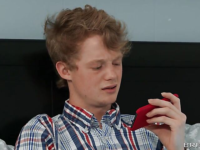 Ebony teen Michelle Anderson helps young pillow humper Jimmy Michaels