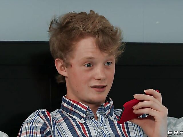 Ebony teen Michelle Anderson helps young pillow humper Jimmy Michaels