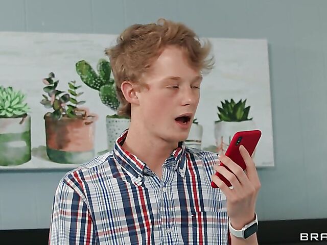 Ebony teen Michelle Anderson helps young pillow humper Jimmy Michaels