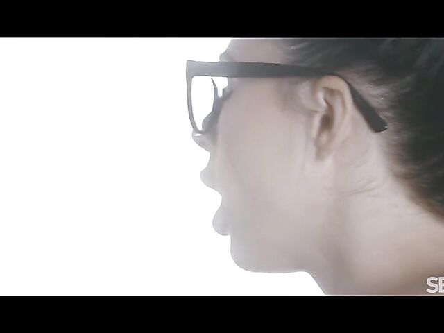  Skinny artist with glasses Jenny Doll having passionate sex with her male model