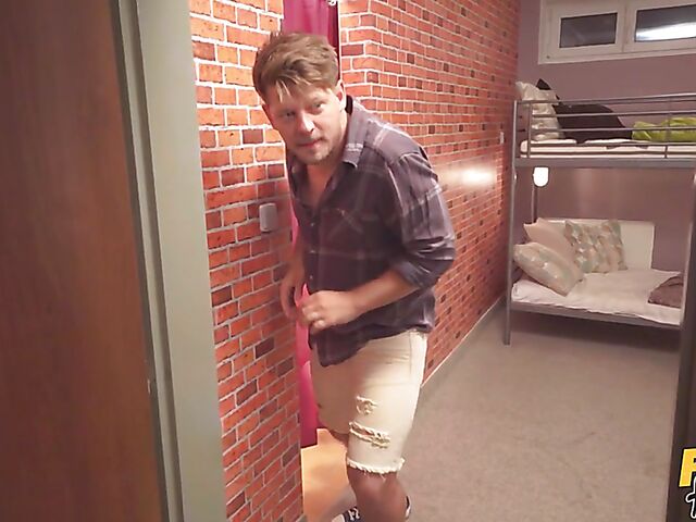 Dormitory sex with petite brunette Rebecca Volpetti and shower fuck with big tits redhead Isabella Lui