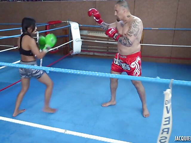 Polly Pons - Petite Thai anal in the ring after boxing workout