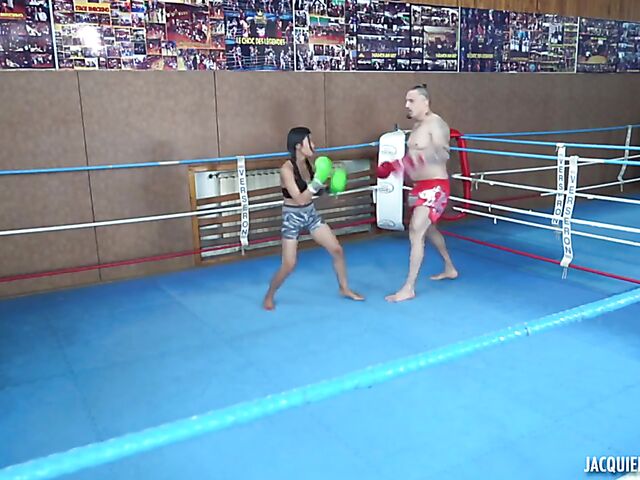 Polly Pons - Petite Thai anal in the ring after boxing workout