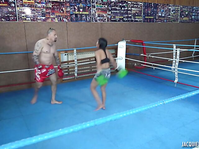 Polly Pons - Petite Thai anal in the ring after boxing workout