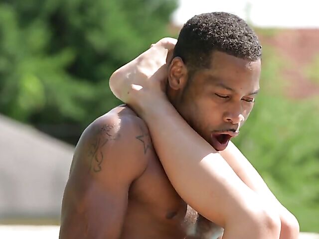 Interracial pool fuck in the summer heat with Anastasia Brokelyn