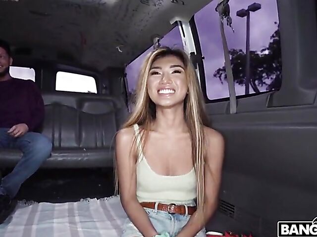 Exotic petite slut Clara Trinity gets picked up and fucked in a van