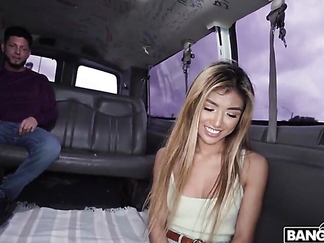 Exotic petite slut Clara Trinity gets picked up and fucked in a van