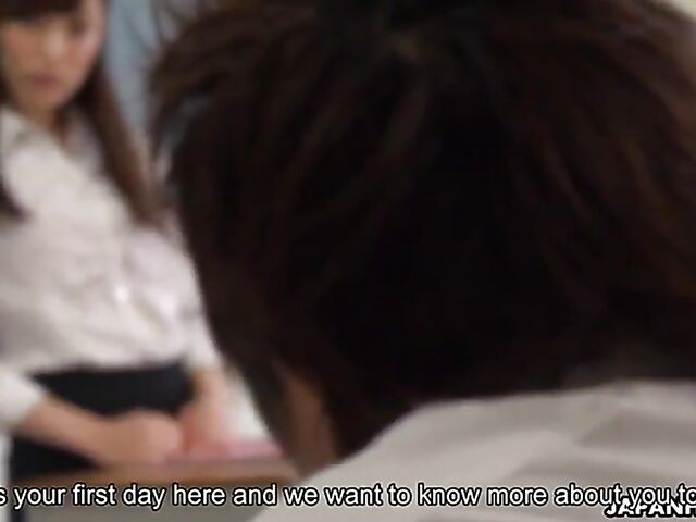Uncensored Japanese teacher gangbang at school with Yura Hitomi