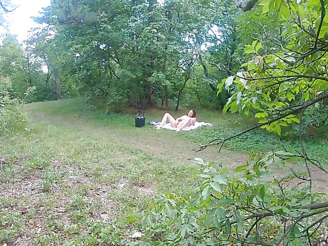 Outdoor sex in the forest with horny nudist Mia Rose