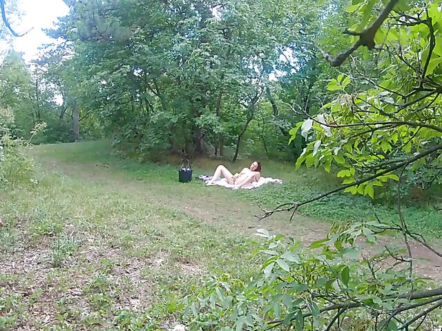 Outdoor sex in the forest with horny nudist Mia Rose