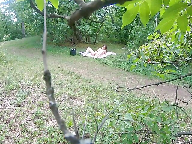 Outdoor sex in the forest with horny nudist Mia Rose