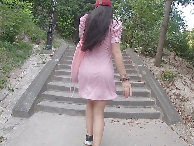 POV brunette Bella Angel is eager to impress Porno Dan