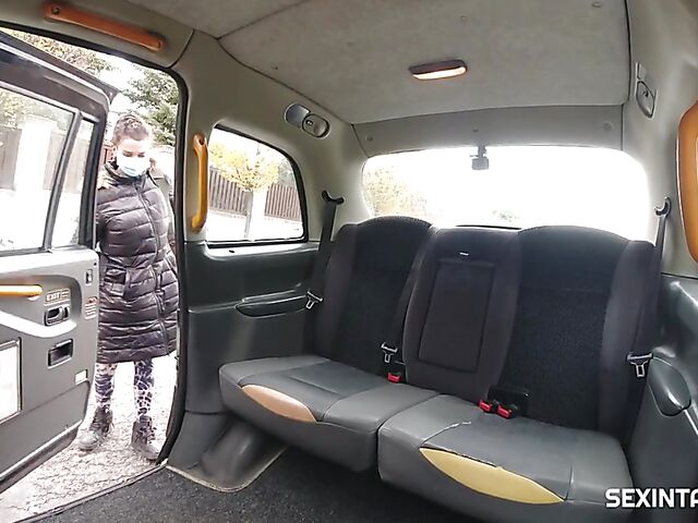 Taxi backseat fuck with busty Czech Chloe Lamour