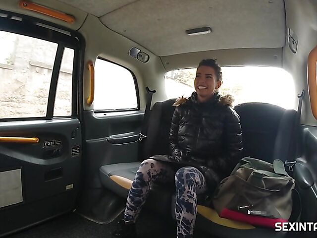 Taxi backseat fuck with busty Czech Chloe Lamour