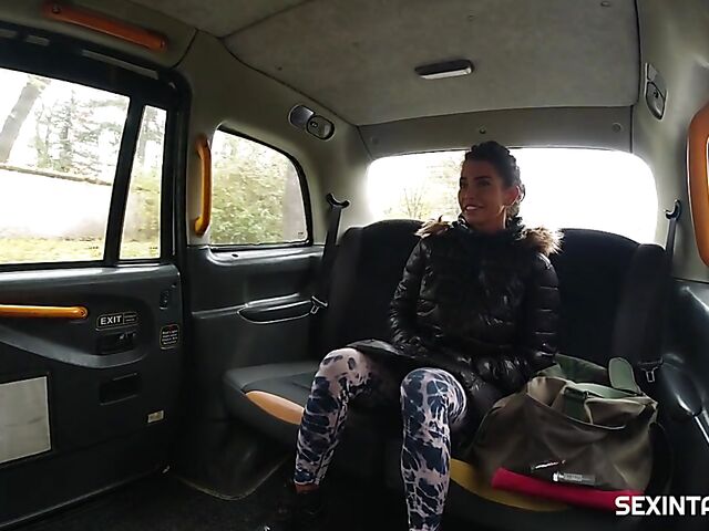 Taxi backseat fuck with busty Czech Chloe Lamour