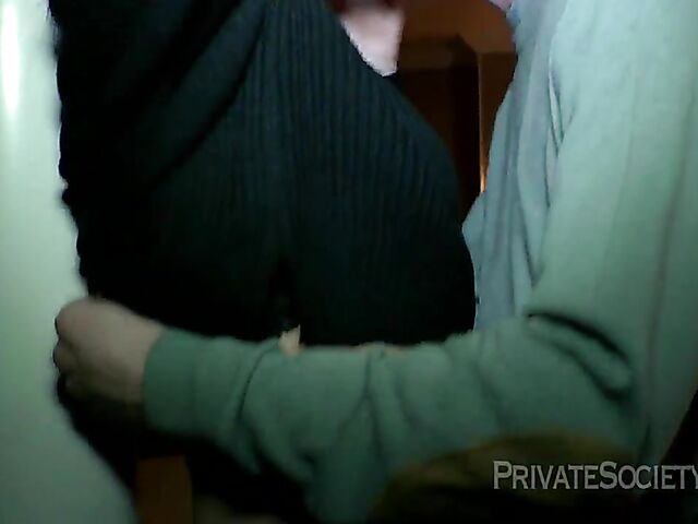 Enthusiastic horny couple anal in the evening