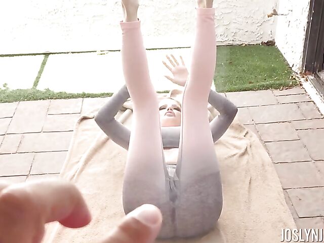 Yoga MILF workout and POV doggystyle outside with Joslyn James