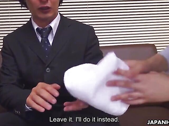 Japanese secretary Yui Watanabe gets fingered and fucked in the office