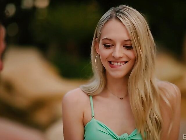 Skinny blonde Lily Larimar can't play golf but can fuck