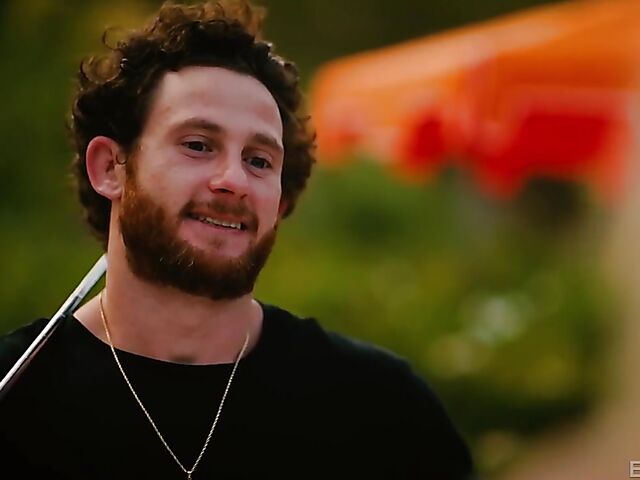 Skinny blonde Lily Larimar can't play golf but can fuck