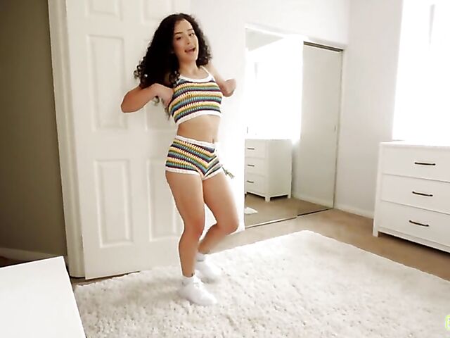 Thalia Diaz - Curly latina POV fucked in her stepbrother's bedroom