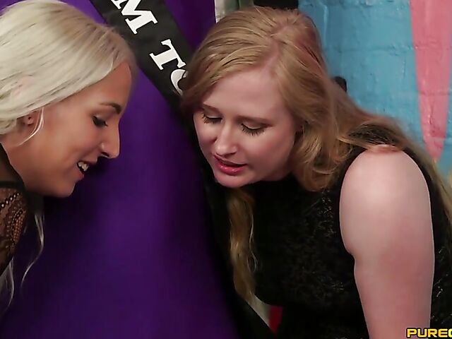 Clothed handjob for a helpless groom-to-be getting shared by Liz Rainbow, Princess Eve and Satine Spark