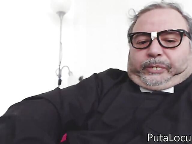 Busty ebony Tina Fire and Spanish priest Torbe interracial