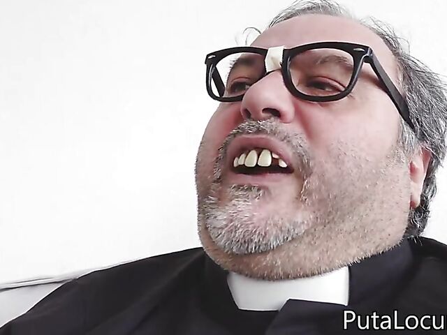 Busty ebony Tina Fire and Spanish priest Torbe interracial