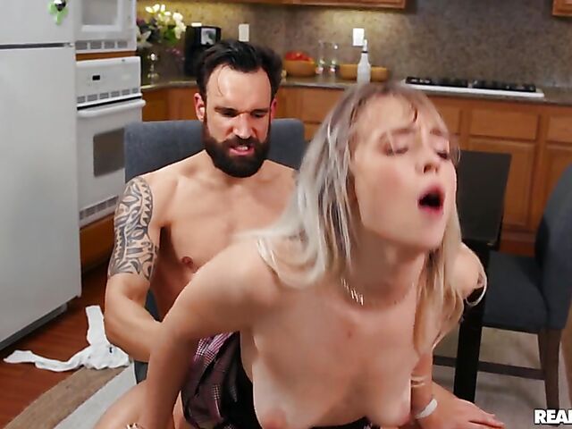 Great kitchen sex with horny young woman Lilly Bell