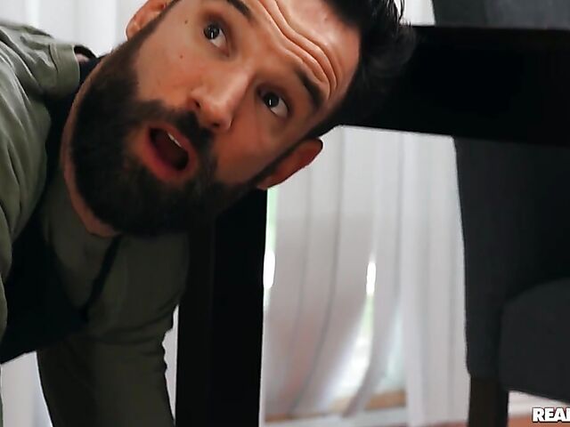 Great kitchen sex with horny young woman Lilly Bell