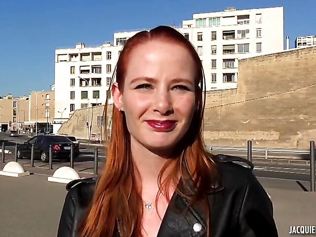French redhead Roxy gets picked up and pounded in Marseille