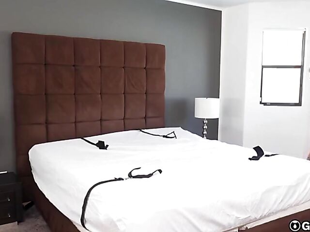 Chloe Temple - Bound teen squirting orgasm with a hitachi and a cock