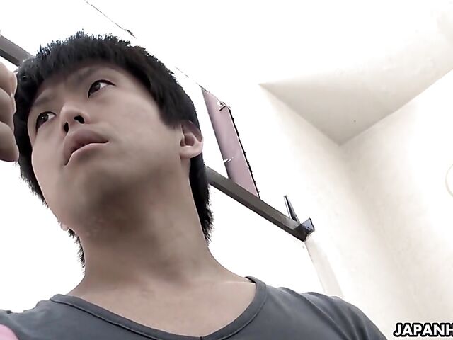 Big tits Japanese MILF beauty Reiko Kobayakawa gives head to her neighbor