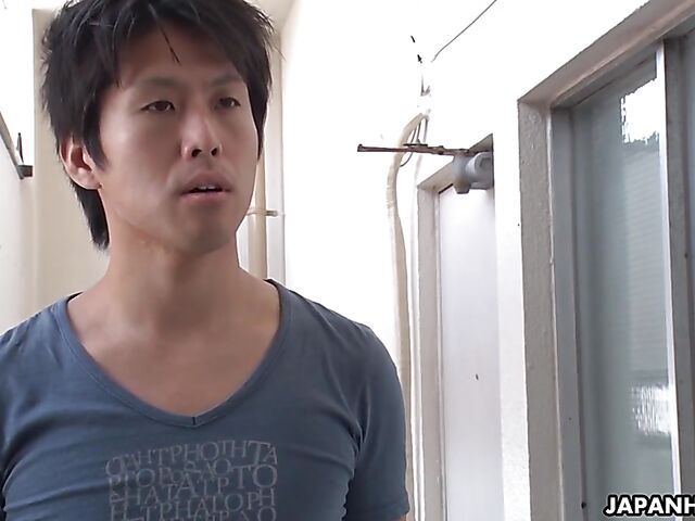 Big tits Japanese MILF beauty Reiko Kobayakawa gives head to her neighbor