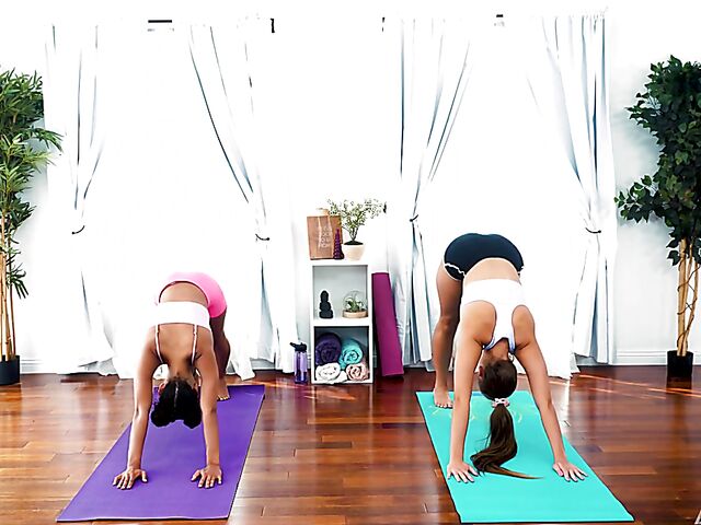 Crazy lesbian yoga with Gia Derza and Scarlit Scandal