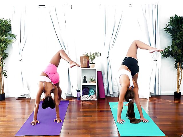 Crazy lesbian yoga with Gia Derza and Scarlit Scandal