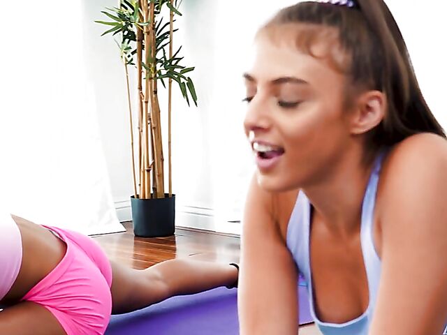 Crazy lesbian yoga with Gia Derza and Scarlit Scandal