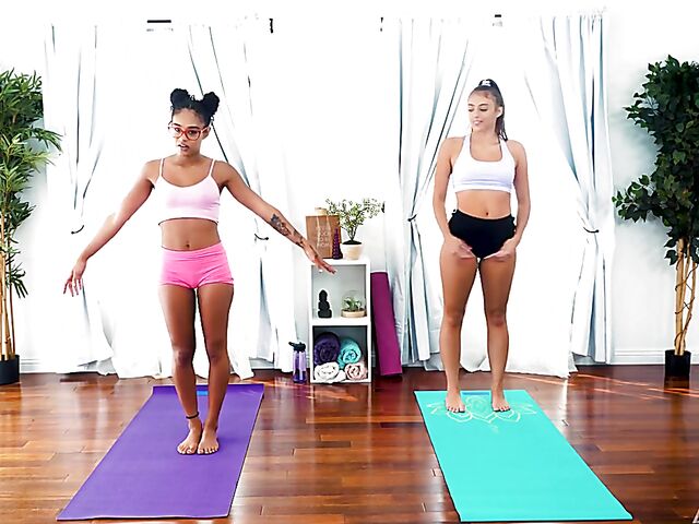 Crazy lesbian yoga with Gia Derza and Scarlit Scandal
