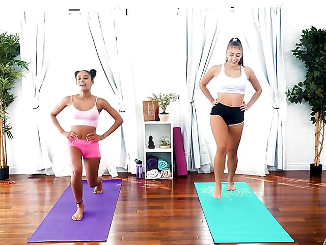 Crazy lesbian yoga with Gia Derza and Scarlit Scandal