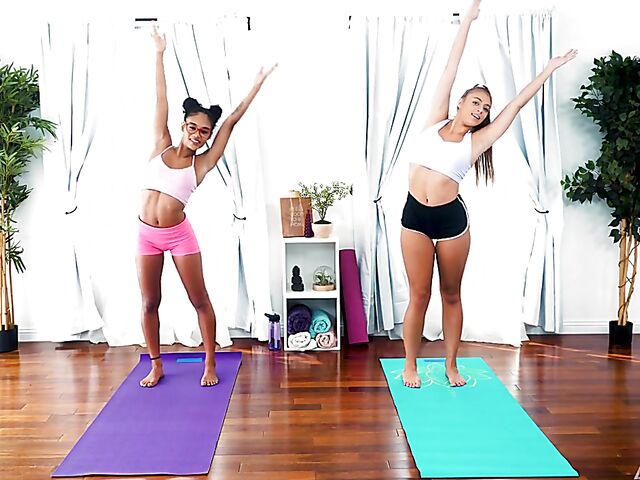 Crazy lesbian yoga with Gia Derza and Scarlit Scandal
