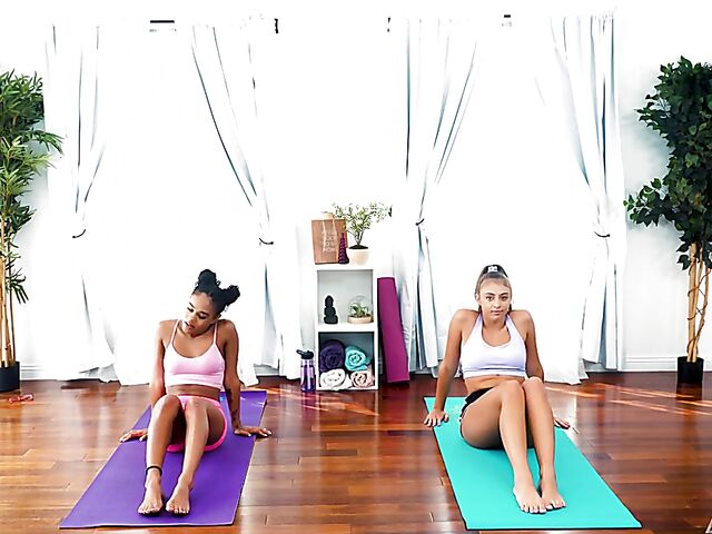 Crazy lesbian yoga with Gia Derza and Scarlit Scandal
