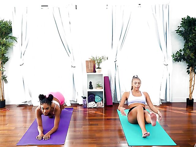 Crazy lesbian yoga with Gia Derza and Scarlit Scandal