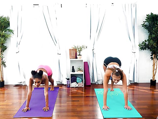 Crazy lesbian yoga with Gia Derza and Scarlit Scandal