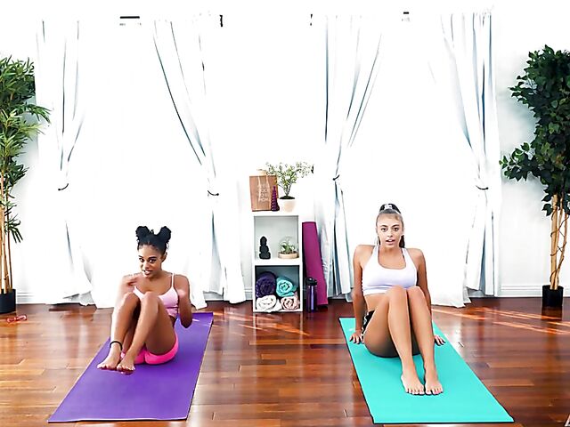 Crazy lesbian yoga with Gia Derza and Scarlit Scandal