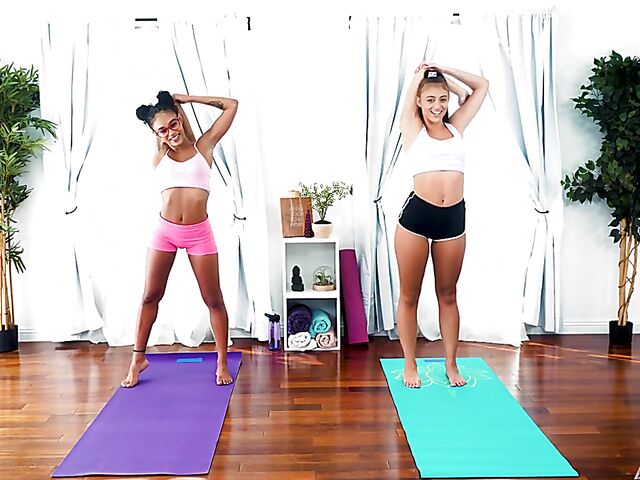 Crazy lesbian yoga with Gia Derza and Scarlit Scandal